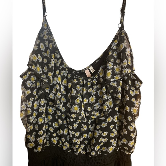 Y2K Flowy Wide Leg Floral Jumpsuit Daisies XL - Picture 5 of 8